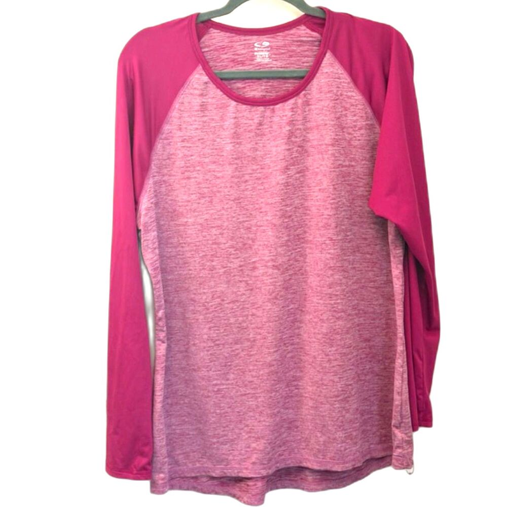 Champion Duo Dry Long Sleeve Active Top Size XL Pink Athletic Workout Shirt